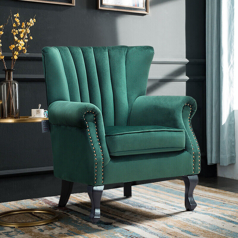 Scallop Shell Chair Green Velvet Scallop Shell Chair Wing Back Armchair Occasional Sofa Wo ...