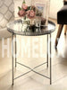 Silver Tray Table With Mirrored Glass Top Coffee Table With Removable Tray Top