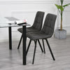 Set of 2 Modern Side Dining Chairs PU / Faux Suede Padded Seat Home Restanrant