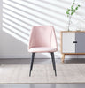 Set of 2 Velvet Dining Chairs Soft Padded Seat Metal Legs Modern Office Kitche您