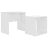 Coffee Table Set Chipboard Accent Side Nesting Tables High Gloss White