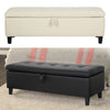Ottoman Storage Chest Faux Leather Stool Bench Seat Home Furniture Black Cream