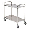 2 Tier Stainless Steel Kitchen Trolley Hotel Catering Serving Cart Rolling Rack