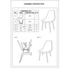Set of 4 Velvet Dining Chairs Fabric Upholstered seat with Metal Legs Dressing