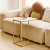 Marble Top Desk C Shaped Side End Table with Gold Frame Home Furniture UK