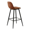 Pair of Kitchen Breakfast Bar Stools PU / Fabric Seat Metal Legs Bar Pub Modern