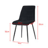 Set of 2 Modern Black Dining Chairs Velvet Padded Seat Metal Legs Kitchen Lounge