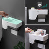 Wall Mounted Bathroom Paper Holder Roll Tissue Plastic Box Toilet Storage Stand