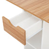 Mondeer Mobile Drop Leaf Table Folding Dining Table with 1 Drawer White & Oak