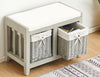 Painted Wooden Hallway Bench Seat 3 or 2 Baskets Pull-Out Storage Cushioned Top
