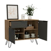 Sideboard or TV Stand Cabinet 2 Door Cupboard 1 Drawer Oak and Grey Finish