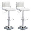 1/2pcs Faux Leather Bar Stools Breakfast Kitchen Chair Chrome Swivel Bar Stools