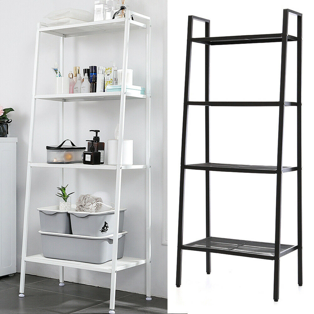 4Tier Retro Corner Ladder Shelf Book Shelves Display Stand Storage Shelving Unit