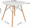 MDF Kitchen Dining Table White Round Coffee Table Modern Wooden Tea Office 80cm+