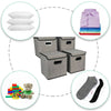 4 x Foldable Storage Boxes with Lid Collapsible Clothes Organizer Fabric Cube UK