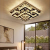 Modern Square Living Room Lamp LED Celling Light Crystal Pendant Chandelier Home