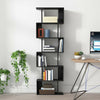 Wood Bookcase Bookshelf S Shape 6 Tier Shelves Free Standing Shelving Storage UK