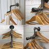 2PCS Industrial Pipe Clothing Rack Wall mounted Clothes Rail Hanging Display