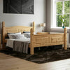 Single Double King Bed High Low Foot End Bedroom Solid Waxed Pine Wood