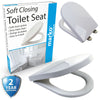Luxury Soft Close Toilet Seat White D Shape WC Bathroom Easy Clean Heavy Duty