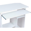 White Compact Computer Desk PC Laptop Table Keyboard Tray Storage Book Shelves