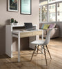 Ambra White & Canadian Oak Console Table to Desk Pull Out Extending Workstation