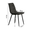 Set of 2 Dining Chairs Faux Leather Cushion Metal Legs Kitchen Deep Grey Modern