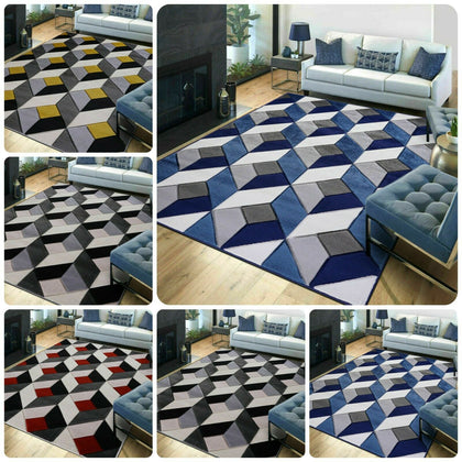 New Large (Diamond) Geometric Area Rugs Modern Carpet Living Room Bedroom Mats