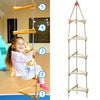 Toddler Kids in/Outdoor Wooden Climbing Frame Rope Ladder Triangle Swing Trapeze