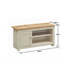 Lisbon Small TV Unit Cabinet Stand Media 1 Door 2 Shelf 99cm Cream Oak