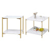 Modern Marble Coffee Tea Table 2 Tiers Sofa Side End Night Stand Storage Cabinet
