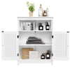 Bathroom Floor Cabinet Floor Standing Storage Cupboard w/2 Shutter Door Wooden
