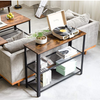 3-Tier Console Table Side Table End Table with Mesh Shelf Entryway Furniture