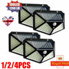 4X 100LED Solar Power PIR Motion Sensor Wall Lights Outdoor Garden Security Lamp