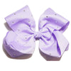 8" Inch Large Crystal Diamante Rhinestone Grosgrain Ribbon Bow Hair Clip Girls