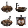 Bathroom Sink Vessel Basin Countertop Glass Wash Bowl Tap Waste Cloakroom