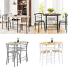 Small Table and 2 Chairs 3PCS Bar Kitchen Dining Breakfast Furniture Set W/Shelf