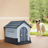 Plastic Dog Cat Kennel Pet House Weatherproof Animal Shelter+WindShield/skylight