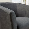 Dark Grey Fabric Tub Chair Wooden Legs Armchair Living Room Modern Office