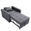 Grey/Cream Folding Sofa Bed Sleeper Pull Out Convertible Arm Chair Adjustable