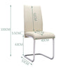 2pcs Chrome Faux Leather Deep Foam Padded Dining Chairs Seats Metal Legs