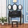 Dressing Table,3 Mirror & Stool Set (7 Drawer) Bedroom vanity Makeup Desk Black