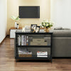 3-Tier Console Table X-design Wooden Hall Desk Side End Table W/ Shelf Black