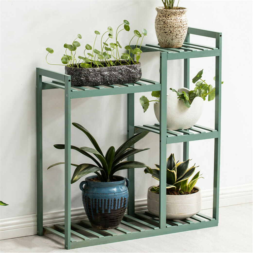 Thicken Bamboo Plant Stand Strong 5 Tier Flower Display Rack Holder Home Garden