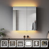 LED Bathroom Mirror Cabinet with Bluetooth Demister Socket Dimming Light 630x650