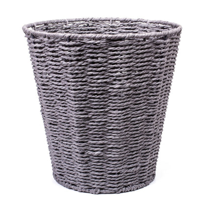 Woodluv Round Waste Paper Basket Bin - Rubbish Bin for Bedroom, Bathroom, Office