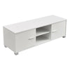 White TV Stand Cabinet Unit 2 Door Cupboard Entertainment 120cm for 22"-49"