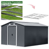 12 X 10FT Metal Garden Sheds Apex Roof With Free Foundation Tools Storage House
