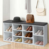 Wooden Shoe Rack Bench Shoe Storage Cabinet Organizer Stand with Seat Cushion