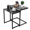 3X Sofa Side Table C-Shaped Coffee Snack Coffee Desk Laptop End for Living Room